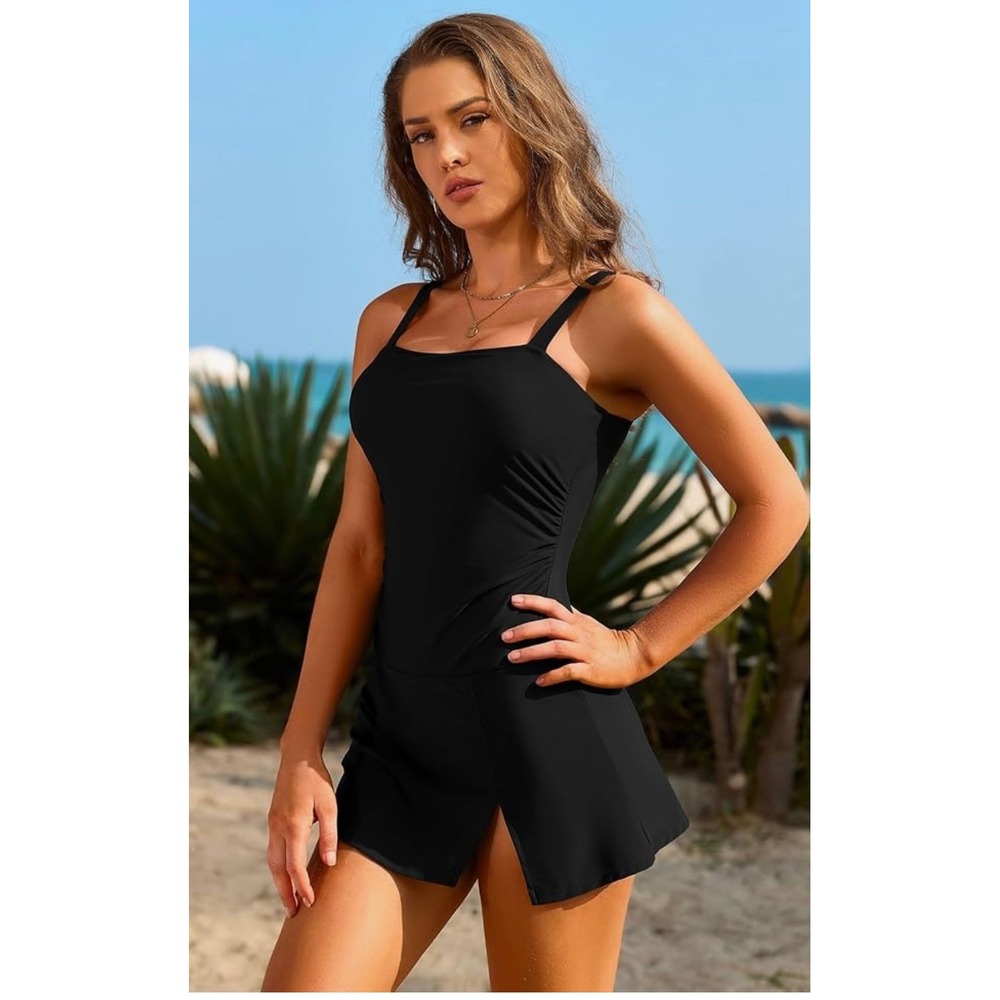 Qualifies 3/$50 swimsuit - One-Piece Swim Dress, great coverage with style - Picture 2 of 7